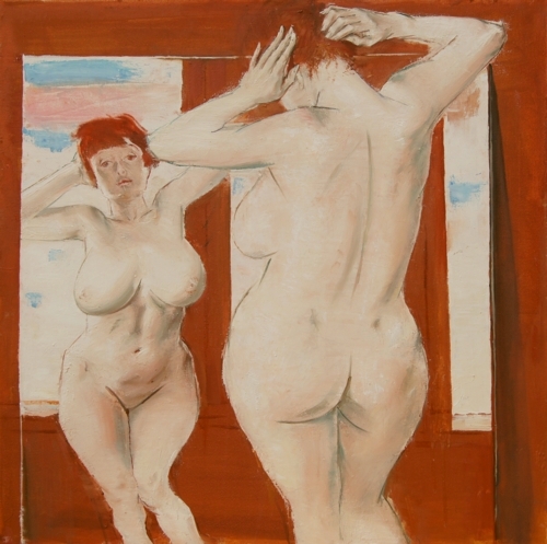  In Front of the Mirror, oil on canvas, 70x70cm, 2012