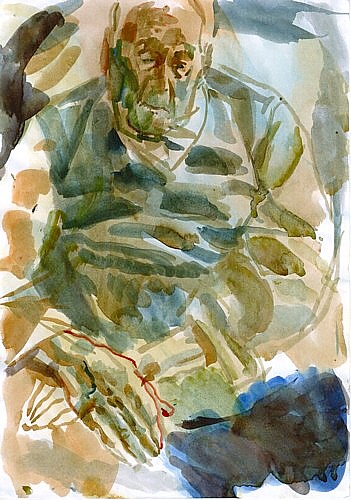 Grandfather, sketch, watercolor on paper, 21x29cm, 2002
