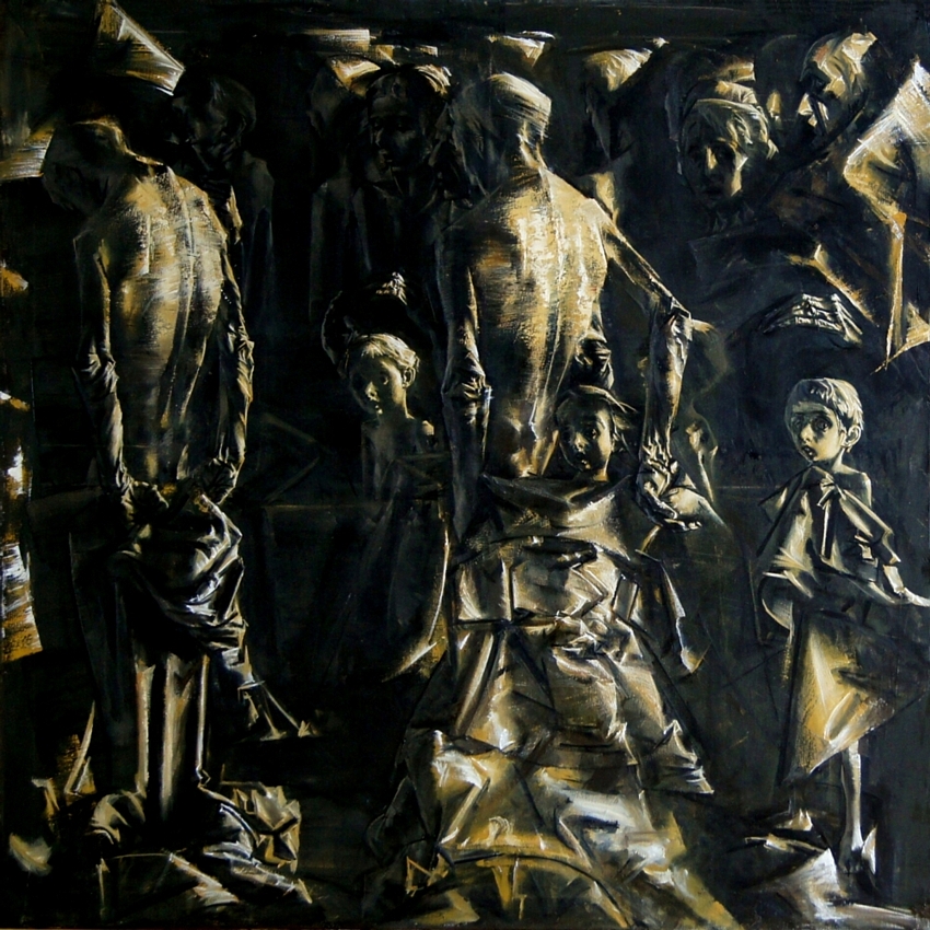 Holocaust, 100x100cm, oil on canvas, 2014