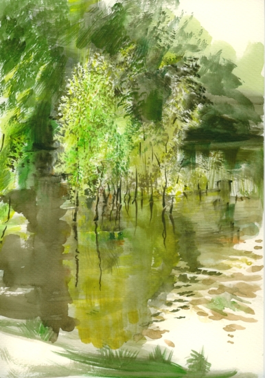 Landscape, watercolor on paper, 21x29cm, 2011