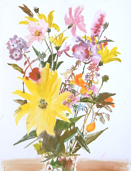 Flowers, watercolor on paper, 35x27 cm, 2014