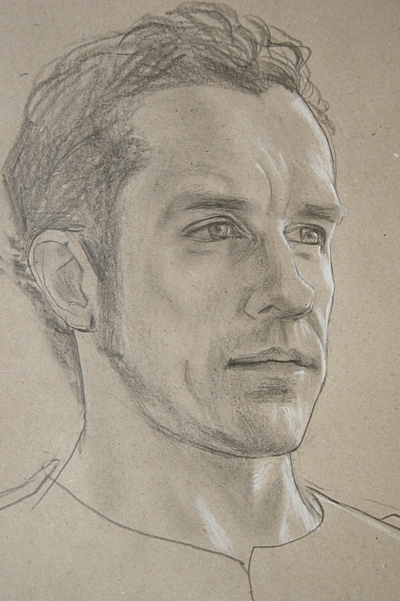 Olivier, pencil and chalk on paper, 35x29cm, 2016