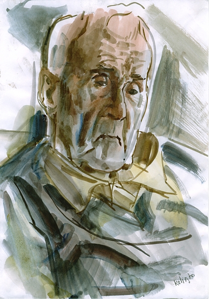Grandfather, sketch, watercolor on paper, 21x29cm, 2002