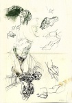  Grandfather, sketch, ink on paper, 29x42cm, 1992